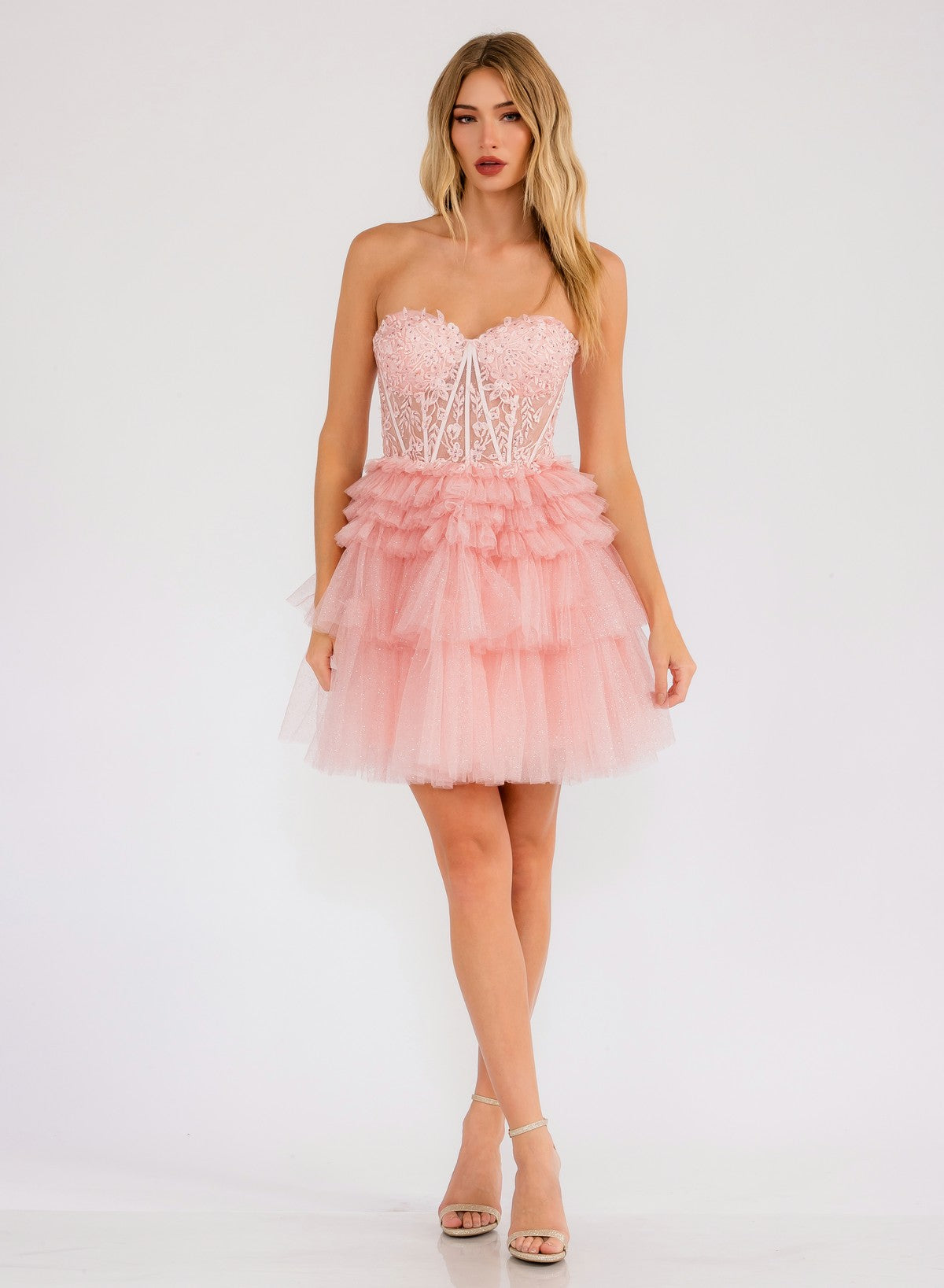 Strapless cocktail gown
