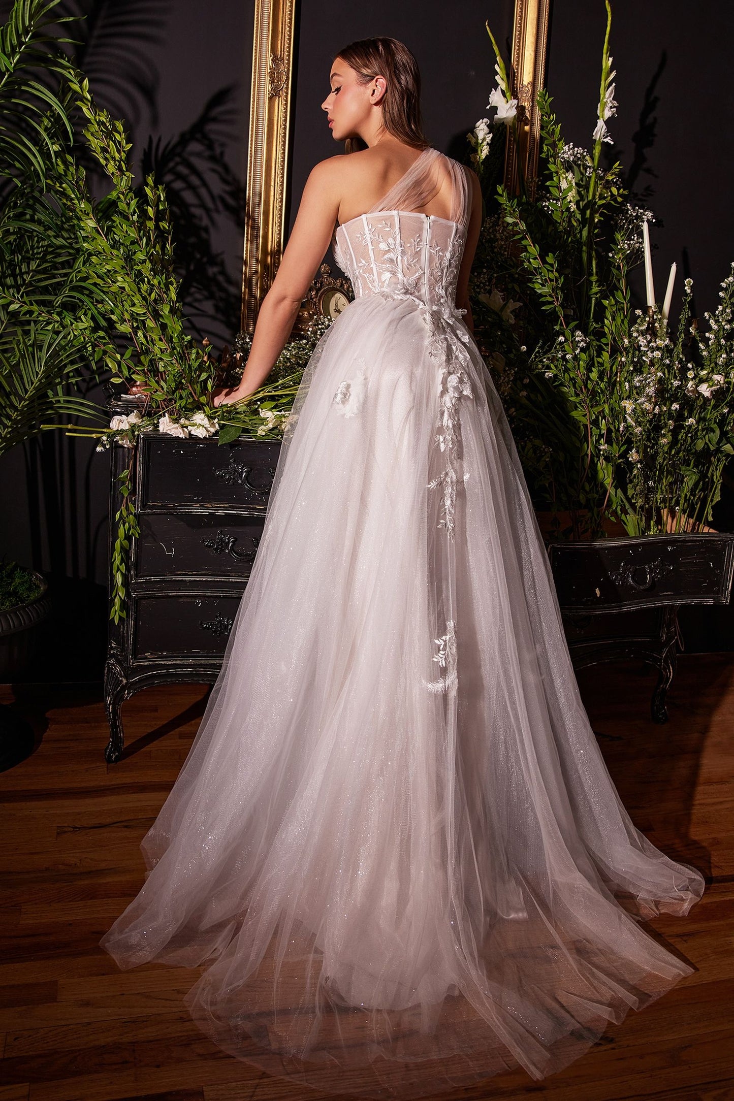 ONE SHOULDER A-LINE BRIDAL GOWN