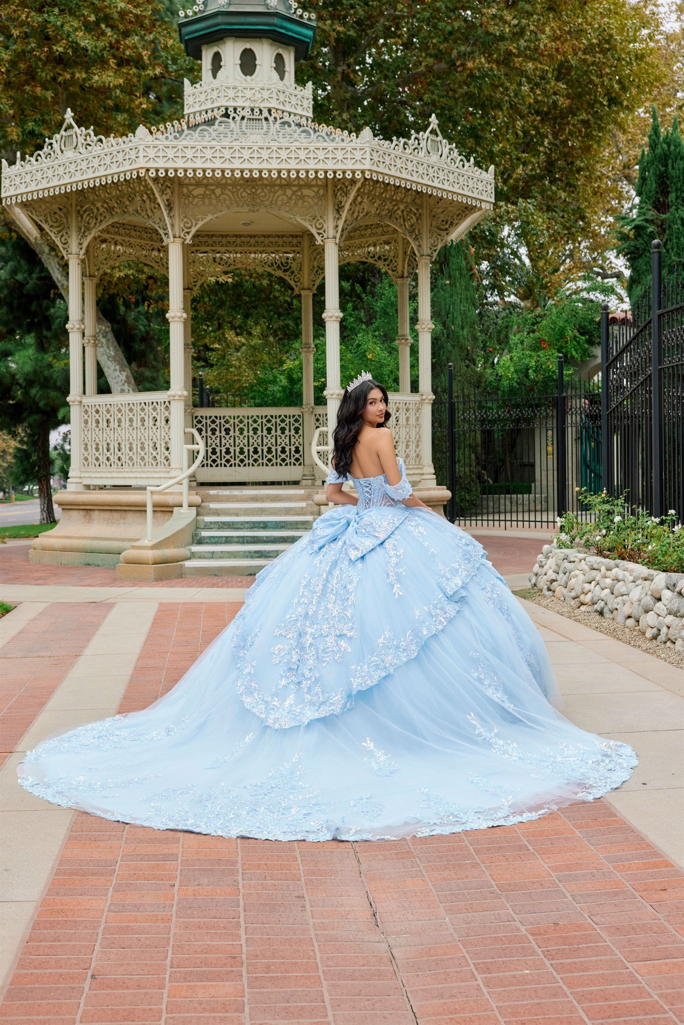 Floral Lace Ball Gown With Dramatic Train