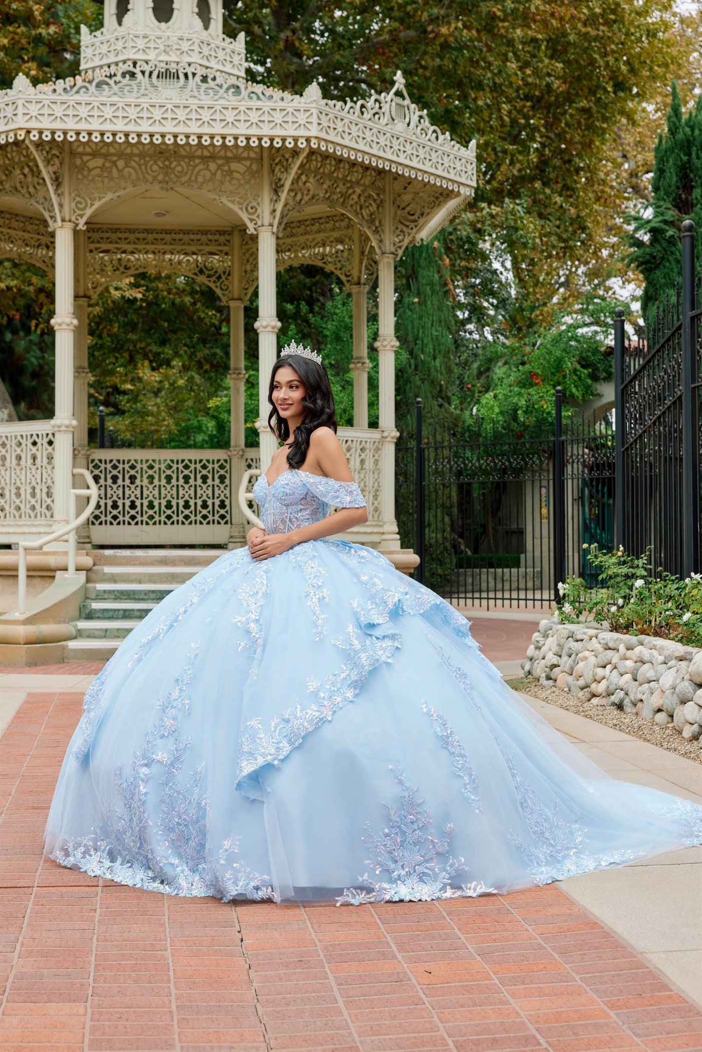 Floral Lace Ball Gown With Dramatic Train
