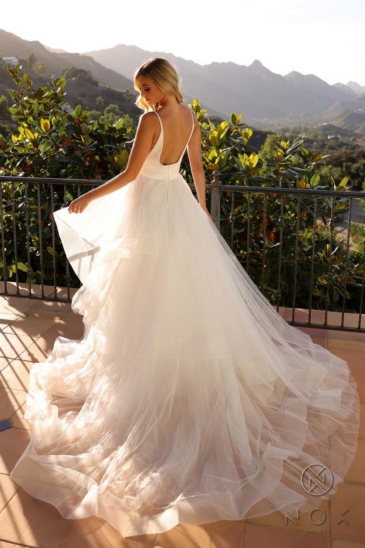 FORMAL LAYERED SLEEVELESS BRIDAL DRESS