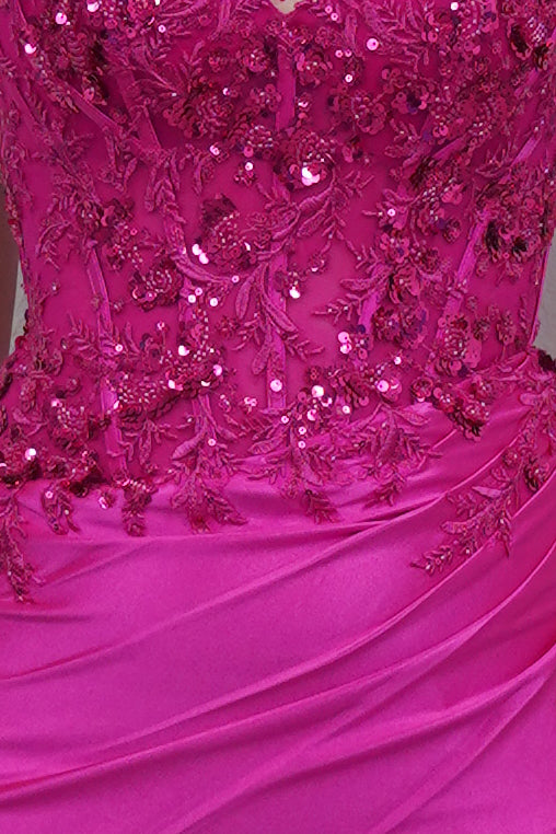 LACE APPLIQUE SATIN RUCHED MINI DRESS 2507E