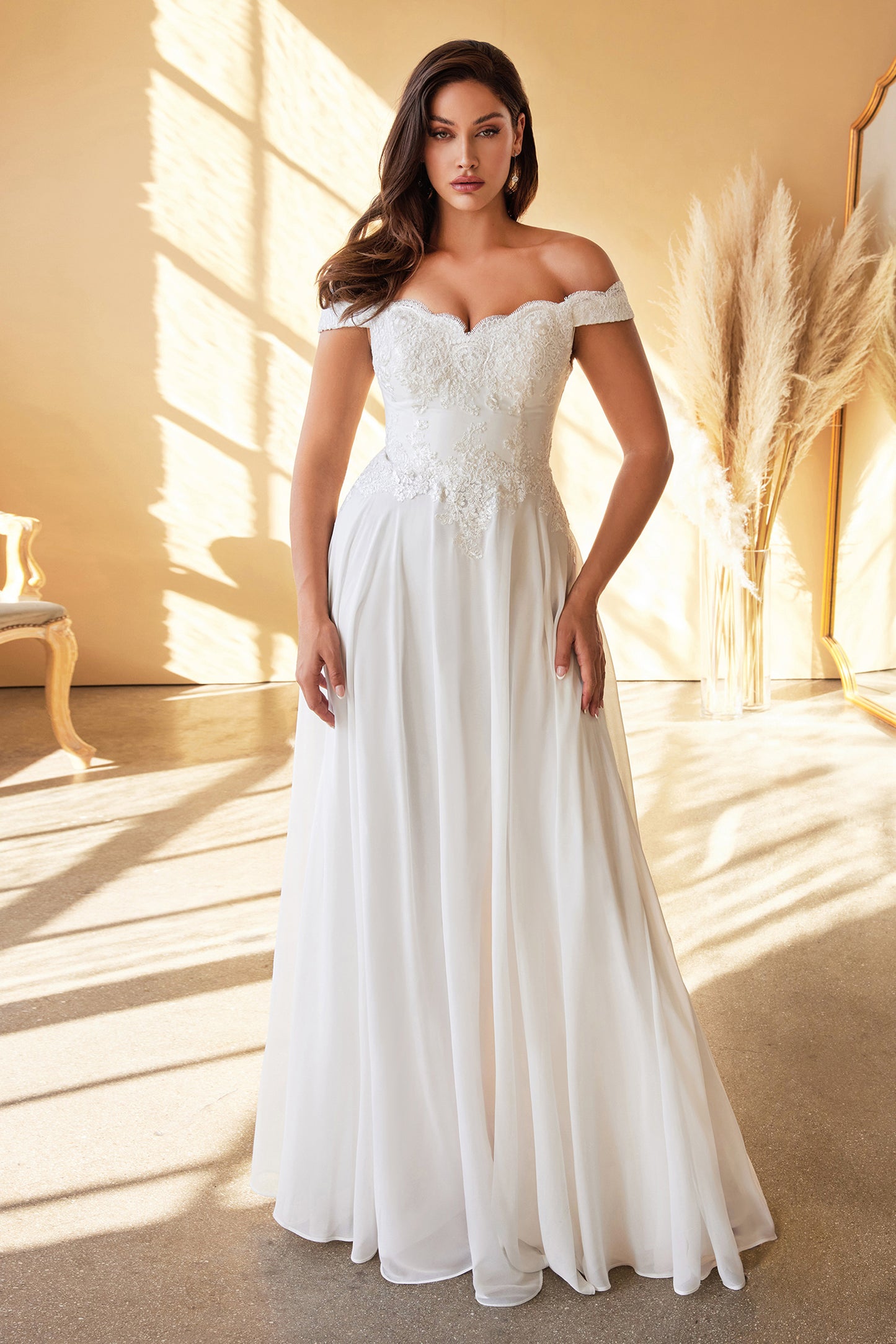 LACELET OFF THE SHOULDER BRIDAL GOWN