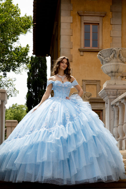 Flounced Quince Dress With Bow