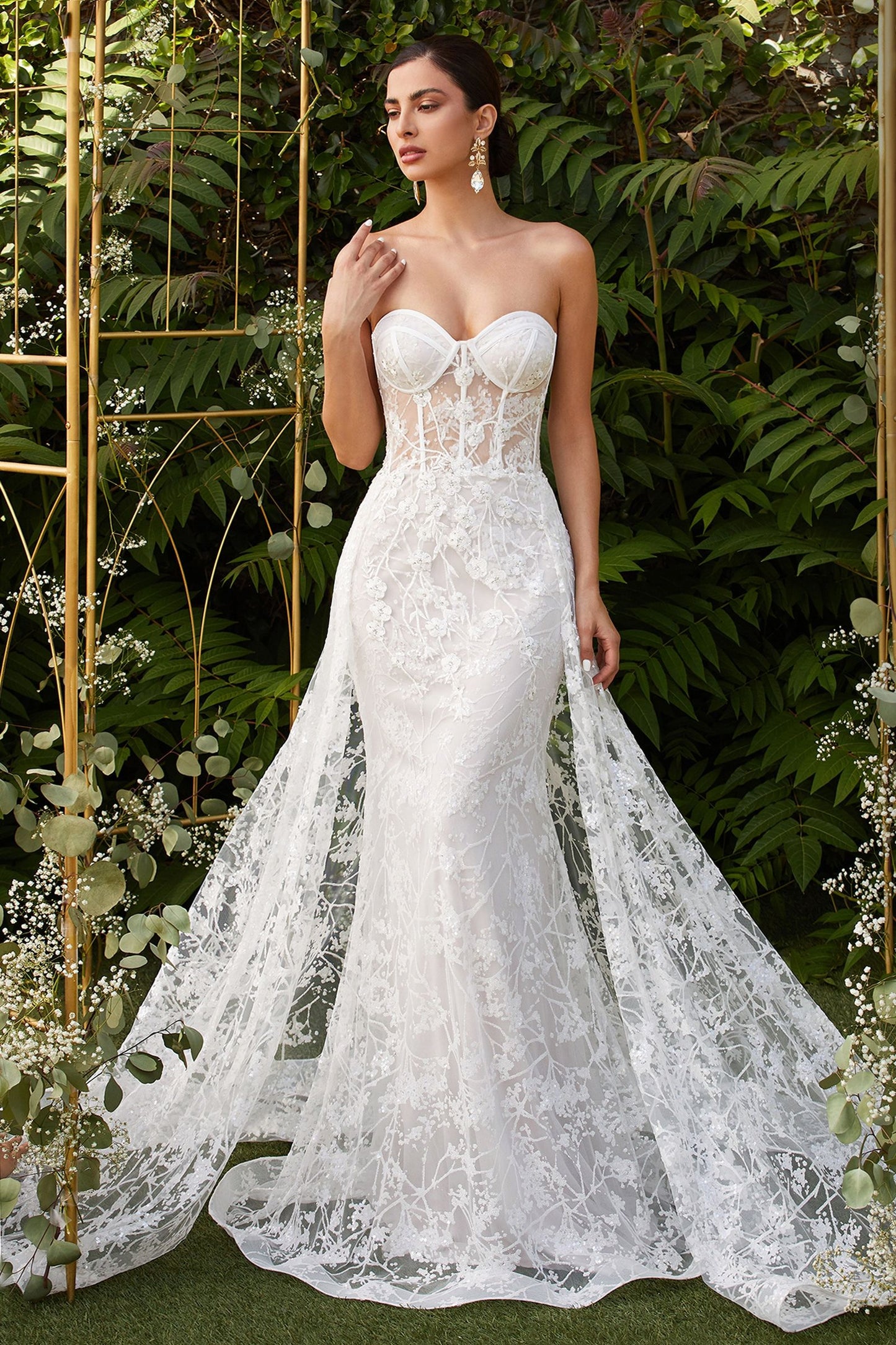 FITTED OVERSKIRT BRIDAL GOWN