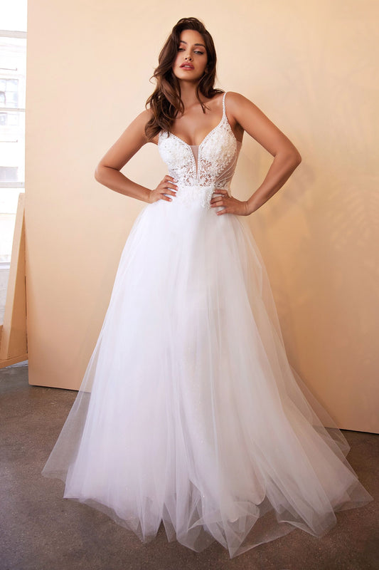 LAYERED TULLE A-LINE BRIDAL GOWN