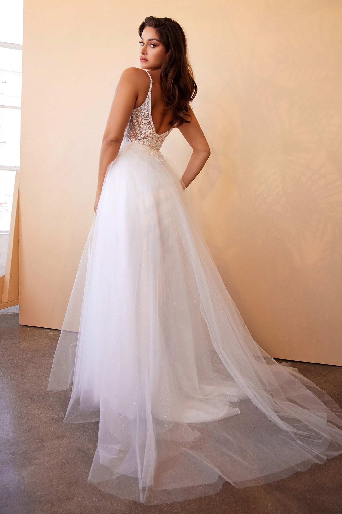 LAYERED TULLE A-LINE BRIDAL GOWN