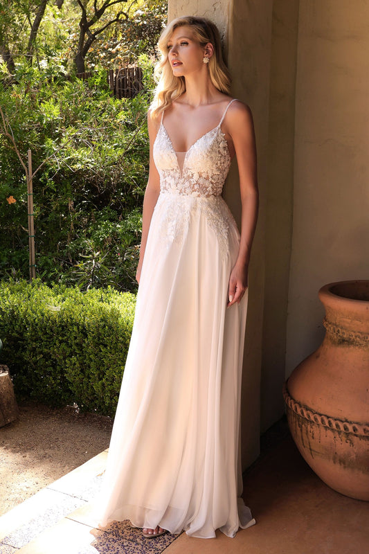 A-LINE CHFFON BRIDAL GOWN